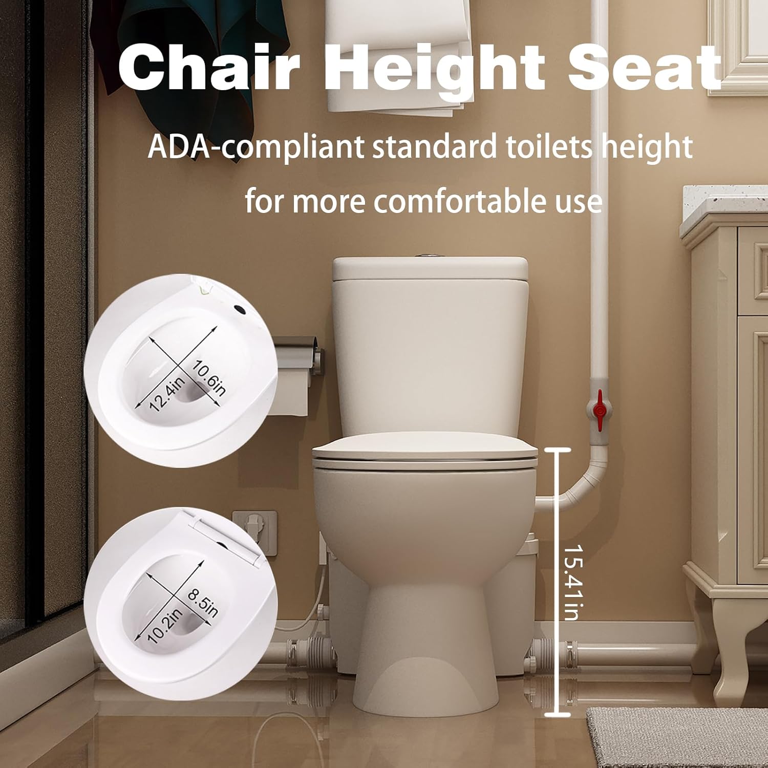 Space-Saving Macerator Toilet with Sewage pump for Restroom MY-FLO500-B PatioZones